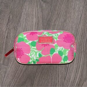 Lilly Pulitzer Estée Lauder Cosmetic Zip Pouch Bag Pencil Case Pink Green Floral